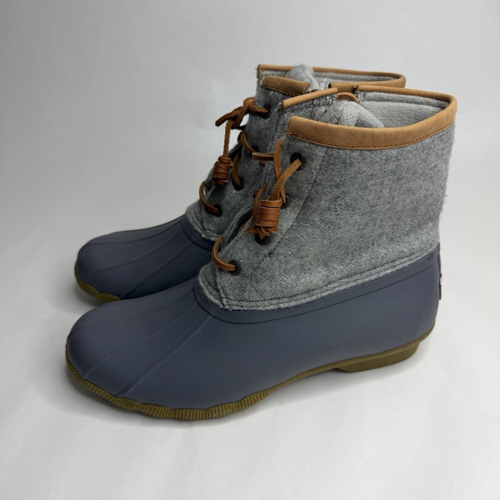 Sperry Saltwater Duck Boots Dark Gray Wool 200g Thinsulate Insulated Women's 8.5